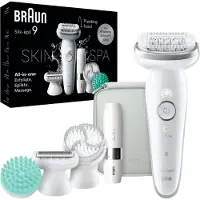 Braun Silk·épil 9 SkinSpa - Epilator Voor Eenvoudige Ontharing - Langdurig Gladde Huid - 9-381 - Wit/Zilver