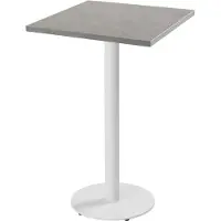 Oviala - Tafel hoog vierkant 60 cm wit onderstel en betonnen bekleding - Rivoli