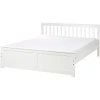 Beliani OLENDON - Tweepersoonsbed - Wit - 160 x 200 cm - Dennenhout