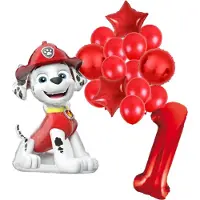 Amscan Paw Patrol Marshall ballonnen pakket - 53x84cm - 1 jaar - Folie Ballon set - Themafeest - Verjaardag - Ballonnen - Versiering - Helium ballon