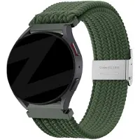 Bandz Woven Nylon Strap (Olijfgroen) geschikt voor Garmin Vivoactive 4, Venu 2, Venu 3, Venu 4 - 45mm, Forerunner 255, 265, 570 - 47mm - Comfortabele en duurzame horlogeband