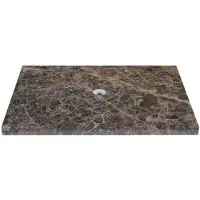 Saniclass Noche Topblad - 60x46cm - zonder kraangaten - 1 sifon-uitsparing - gemeleerd natuursteen - Dark Emperador