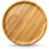 Wilmax Bamboe Onderschotel Rond - 17.5 cm - Houten Onderzetter / Serveerbord - Duurzaam Bamboe - Voor Theepot, Kop & Schaal
