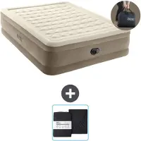OEM Luchtbed - 2-Persoons - 152 x 203 x 46 cm - Beige - Inclusief pomp en Hoeslaken