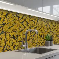 KitchenYeah Keuken achterwand 200x60 cm - Spatscherm zelfklevend Roest - Gele - Vlekken - Muurbeschermer - Spatwand fornuis