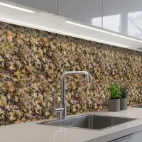 KitchenYeah Keuken achterwand 400x80 cm - Spatscherm zelfklevend Graniet - Kleur - Bruin - Muurbeschermer - Spatwand fornuis
