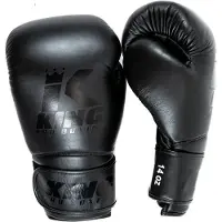 King Star 12 Bokshandschoenen - Leer - Volledig zwart