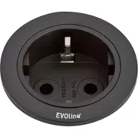 Evoline 159280000900 Inbouwstekkerdoos 1-voudig Zwart 1 stuk(s)