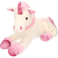 Inware Witte pluche eenhoorn knuffel 62 cm
