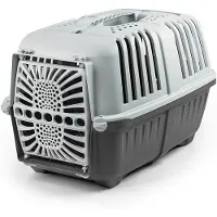 Lionto transportbox van kunststof, antraciet 31,5x48x33cm hond