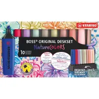 Stabilo BOSS ORIGINAL - Markeerstift - NatureCOLORS & Wildflower - Deskset Met 10 Kleuren