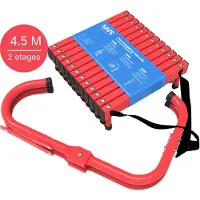 SAVS ESC-4S Vluchtladder 4,5 meter - 2 verdiepingen - Compacte brandtrap met instructie - Noodladder antikras - Vluchttouw - Brandtrapladder oprolbaar - Vluchttrap