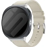 Strap-it Leren Bandje Beige – Stijlvol, Comfortabel & Duurzaam geschikt voor Samsung Galaxy Watch 9 (40/44mm) / Watch 8 (40/44mm) / 8 Classic (46mm)
