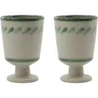 House Doctor Diva mokken gebroken wit/groen set van 4 stuks - 900000469