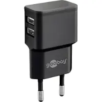 Goobay 44951 - USB Thuislader - 2 poorten 2,4A - Zwart