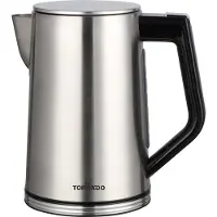 Tornado TKES-4173-GS, 1,7 liter, 2200 watt, zilverkleurig, roestvrij staal, verstelbare thermostaat, waterniveau-indicator