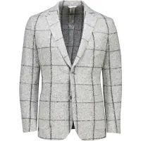 Gentiluomo Colbert geruit grijs wol normale fit