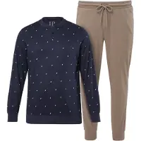 JP 1880 Pyjama lang navy / brokaat / wit