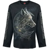 Spiral Shirt met lange mouwen - Celtic Wolf - M tot XXL - voor Mannen - zwart - Maat L