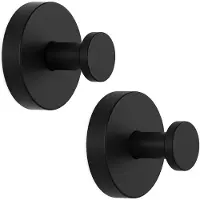 BOTC handdoekhaakjes - haken - Handdoekhouder Met Zuignappen - RVS - Set van 2 - Ø 60 mm - Zwart