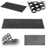 Kadax Deurmat met gatenpatroon, antislip rubberen ringmat voor buiten, rubberen mat van rubber voor de entree (patroon 2, 50 x 100 cm)