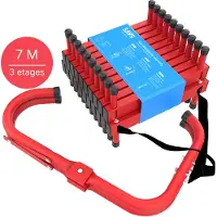 SAVS ESC-7S Vluchtladder 7 meter - 3 verdiepingen - Compacte brandtrap met instructie - Noodladder antikras - Vluchttouw - Brandtrapladder oprolbaar - Vluchttrap