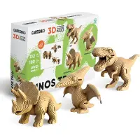 Cartonic -3D PUZZLE -3IN1 DINOS TRIO- puzzelen karton 3D DIY Creatief Speelgoed Decoratie Interieur Cadeau Ecologisch Voor kinderen en volwassenen