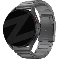 Bandz Titanium Link Strap (Graphite) geschikt voor Garmin Vivoactive 4, Venu 2, Venu 3, Venu 4 - 45mm, Forerunner 255, 265, 570 - 47mm - Premium metalen horlogeband