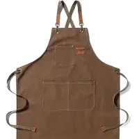 Dutchlander - stoer katoenen schort met handige vakken - Bruin - one size