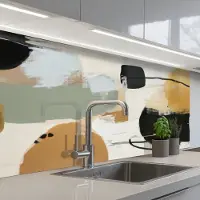KitchenYeah Keuken achterwand 100x60 cm - Spatscherm zelfklevend Paint - Abstract - Kleuren - Muurbeschermer - Spatwand fornuis