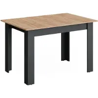 Vicco Eettafel Repose, Antraciet/Goudkleurig Eiken, 120-160 x 80 cm Uitschuifbaar