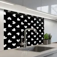 KitchenYeah Keuken achterwand 100x80 cm - Spatscherm zelfklevend Hart - Design - Geometrie - Patroon - Muurbeschermer - Spatwand fornuis