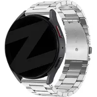 Bandz Classic Steel Strap (zilver) geschikt voor Garmin Vivoactive 4, Venu 2, Venu 3, Venu 4 - 45mm, Forerunner 255, 265, 570 - 47mm - Stijlvolle metalen horlogeband