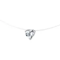Diadema Witte zirkoniumoxide kraag 5 mm vorm hart nylon transparant zilver 925