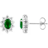 Diadema Oorbellen "Emerald" zilveren sieraden 925 - Kate