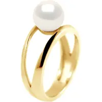 Diadema Rush Ring zoetwaterparels Button 7-8mm Natural White Yellow Gold