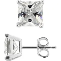 Diadema Ear Fleas Square Zirkoniumoxiden 7 mm 4 Klauwen Zilver 925 - Envy 7
