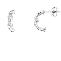 Diadema Halve Creolen Sieraden Zirkoniumoxiden en Silver 925 - Cream