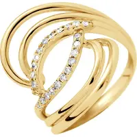 Diadema Wervelt de ring Diamonds 0,20 Cts Yellow Gold