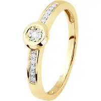 Diadema Diamond Solitaire ondersteund 0060 Cts Illusion 0,50 Cts Yellow Gold