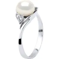 Diadema Zoetwater Parel Ring 7-8 mm en 0020 Cts Diamond Jewellery White Gold