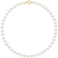 Diadema Rank ketting PRINCESS zoetwaterparels Ronde 9-10mm White Sluiting Luxury Yellow Gold