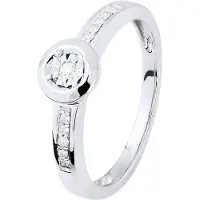 Diadema Diamond Solitaire ondersteund 0070 Cts Illusion 1 Ct wit goud