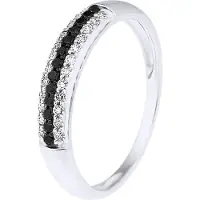 Diadema Alliance Black en White Diamonds 0.260 Cts White Gold
