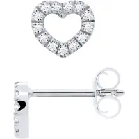Diadema Oorbellen Diamond White Gold Hearts 0080 Cts