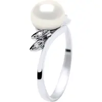 Diadema Zoetwater Parel Ring 7-8 mm en 0020 Cts Diamond Jewellery White Gold
