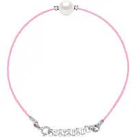 Diadema Diamond Bracelet 0060 Cts Natuurlijke en gekweekte parel Ronde 8-9 mm Nylon Rose 925