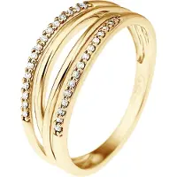 Diadema Alliance Double Diamonds 0.080 Cts Yellow Gold