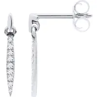 Diadema Oorbellen Dangle Sieraden Diamanten 0.070 Cts White Gold