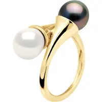 Diadema Ring YOU AND ME Tahitian Parels en Zoetwater 8-9mm Yellow Gold